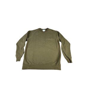 Dapper Boi Olive Green Crewneck Sweatshirt L Long Sleeves Elbow Patches Heavy